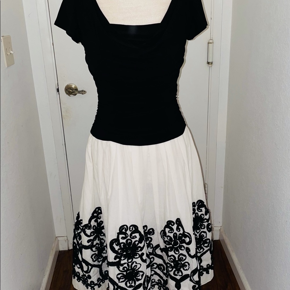 Black and white special occasion dress